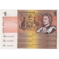 1982 $1 Note Trio Same Serials Johnston/Stone R78 Uncirculated