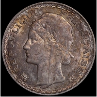 French Indo-China 1931 Silver 1 Piastre KM# 19 about Unc