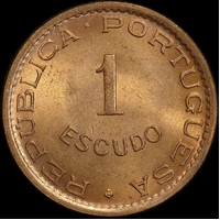 Timor 1970 Bronze 1 Escudo KM#19 Uncirculated