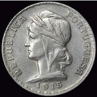 Portugal 1915 Silver Escudo KM# 564 about Unc