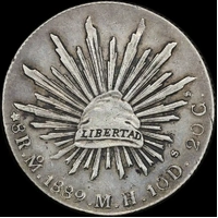 Mexico 1889 Silver 8 Reales KM# 377.1 good EF