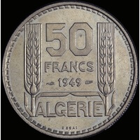 Algeria 1949 Copper-Nickel 50 Francs KM# 92 Choice Uncirculated