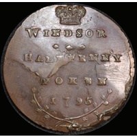 Berkshire (Windsor); Spence Copper Halfpenny Token 1795 A# about Unc