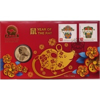 2020 Lunar Year of the Rat PNC ANDA Money Expo Gold Overprint