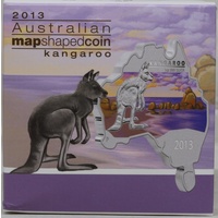 2013 Silver 1oz Specimen Map Shaped Coin - Kangaroo