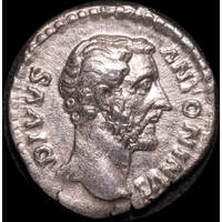Ancient Rome (Imperial) 138-161 AD Antoninus Pius Silver Denarius Consecratio RIC 430 about EF