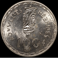 New Hebrides 1966 Silver 100 Francs KM# 1 Choice Uncirculated