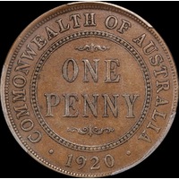 1920 Penny Dot Above Bottom Scroll English Obverse PCGS AU53