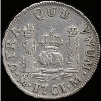 Mexico 1761 Silver 1 Real KM#77 Very Fine
