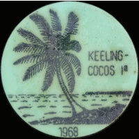 Keeling-Cocos Islands 1968 Plastic 10 Cent Token KM#Tn 10 Uncirculated