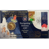 2020 1 Dollar PNC Navigating History Perth Stamp & Coin Show Overprint