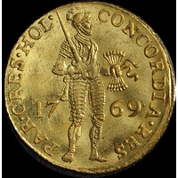 Netherlands (Holland) Gold Ducat 1769 KM# 12 Uncirculated