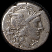 Ancient Rome (Imperial) 146 BC C. Antestius Silver Denarius Dioscuri RRC 219/1a Fine