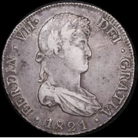 Bolivia 1821 Silver 8 Reales KM# 84 Fine