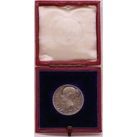 Great Britain 1897 Queen Victoria Silver Diamond Jubilee Medallion 26mm in Presentation Case of Issue
