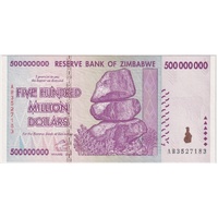 Zimbabwe 2008 500 Million Dollars P# 9 Uncirculated