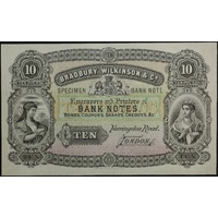Bradbury Wilkinson & Co Ten Pound Advertising Note Uncirculated