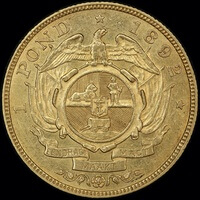 South Africa 1892 Gold Pond KM# 10.1 good EF