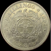 South Africa 1897 Silver Half Crown KM# 7 good EF
