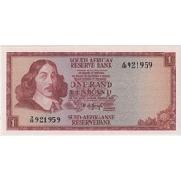 South Africa 1967 1 Rand Replacement Note P# 109bz Uncirculated