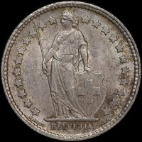 Switzerland 1899 Silver 1/2 Franc KM# 23 Uncirculated