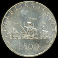 Italy 1969 Silver 500 Lire KM# 98 Choice Uncirculated