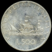 Italy 1968 Silver 500 Lire KM# 98 Choice Uncirculated