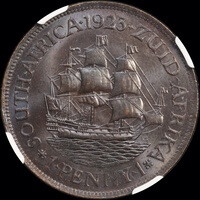 South Africa 1923 Copper Penny KM# 14.1 NGC MS64BN