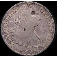 Mexico 1795 Silver 8 Reales KM# 109 Chopmarks good Fine
