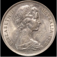 Australia 1980 5 Cents Split Planchet Error (Obverse) Toned about Unc