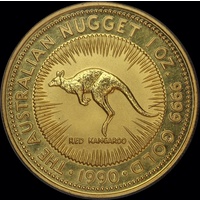 1990 Gold One Ounce Kangaroo Nugget Coin Mother Red Kangaroo
