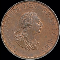 1799 Copper Halfpenny George III S# 3778 PCGS MS64RB
