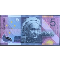 2001 $5 Note Centenary of Federation AA01 1st Prefix ex NPA Tender MacFarlane/Evans R219TN Uncirculated