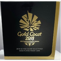 2018 Silver 5 Dollar Gold Plated Proof Coin Commonwealth Games