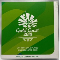 2018 Gold Plated 50 Cent Uncirculated Coin Gold Coast Commonwealth Games