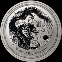 2012 Silver Lunar One Ounce Unc Coin Dragon Series II