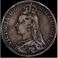 1892 Silver Crown Victoria S#3921 Good Fine