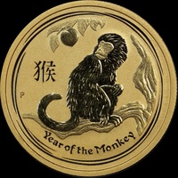 2016 Gold Lunar Half Ounce Specimen Coin Monkey