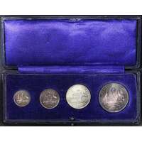 1916 Melbourne Specimen Silver 4 Coin Set in Presentation Case PCGS SP64 ~ SP67+