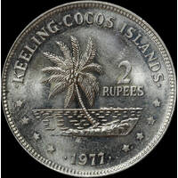 Keeling-Cocos Islands 1977 Copper-Nickel 2 Rupee KM# 6 Choice Uncirculated