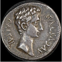 Ancient Rome (Imperial) 27BC ~ 14AD Augustus Silver Denarius Colonia Caesaraugusta RIC 2/42a Very Fine