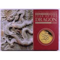2012 Gold Lunar Proof 3 Coin Set (1oz 1/4oz 1/10oz) Series II - Dragon