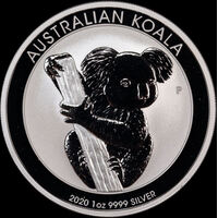 2020 Silver 1oz Unc Coin Koala