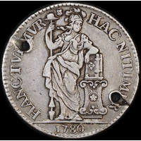 Netherlands (Utrecht) 1780 Silver Guilder 102.3 Holed Very Fine