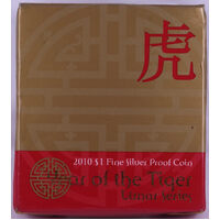 2010 One Dollar Silver Proof Coin Lunar Year of the Tiger