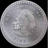 Silver 1oz Round 99.9% Aztec Calendar