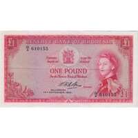 Rhodesia 14.9.1964 1 Pound Bruce Pick#P 25d Extremely Fine G/4 610155