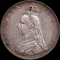 1887 Silver Double Florin Victoria S#3923 good VF