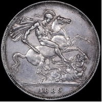 1889 Silver Crown Victoria S#3921 good VF