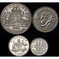1960 Melbourne 4 Coin Silver Proof Set